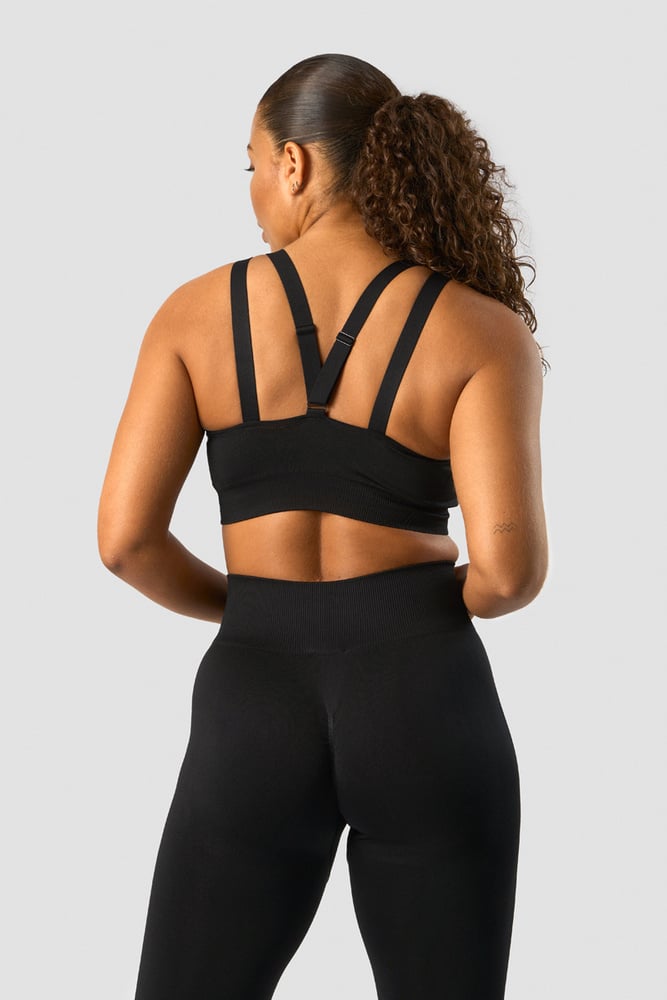 deluxe seamless adjustable sports bra black