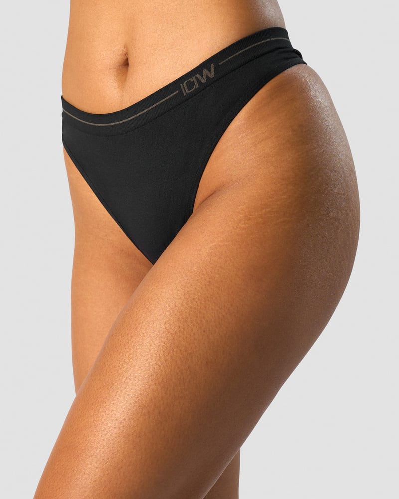 everyday seamless thong 2-pack black/white