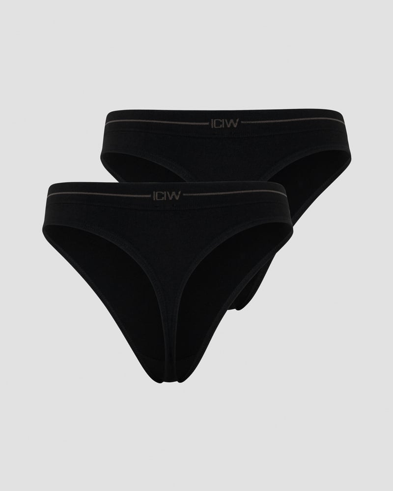 everyday seamless thong 2-pack black