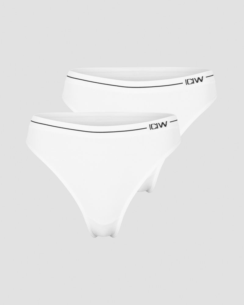 everyday seamless thong 2-pack white