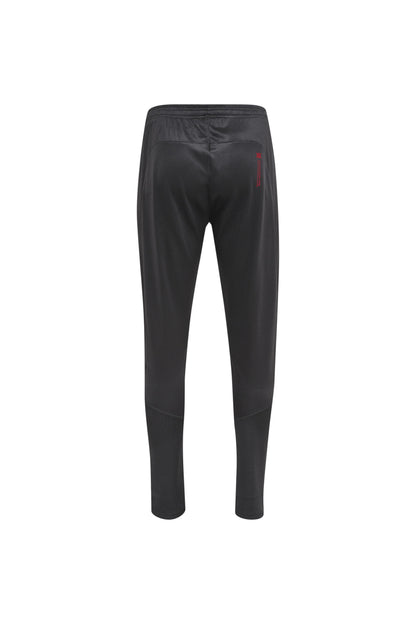 HUMMEL - Hmlaction Poly Training Pants - Ebony/flame Scarlet