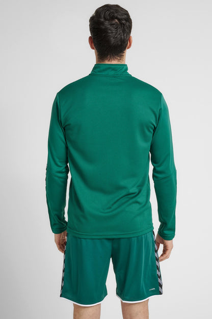 HUMMEL - Hmlauthentic Half Zip Sweatshirt - Evergreen