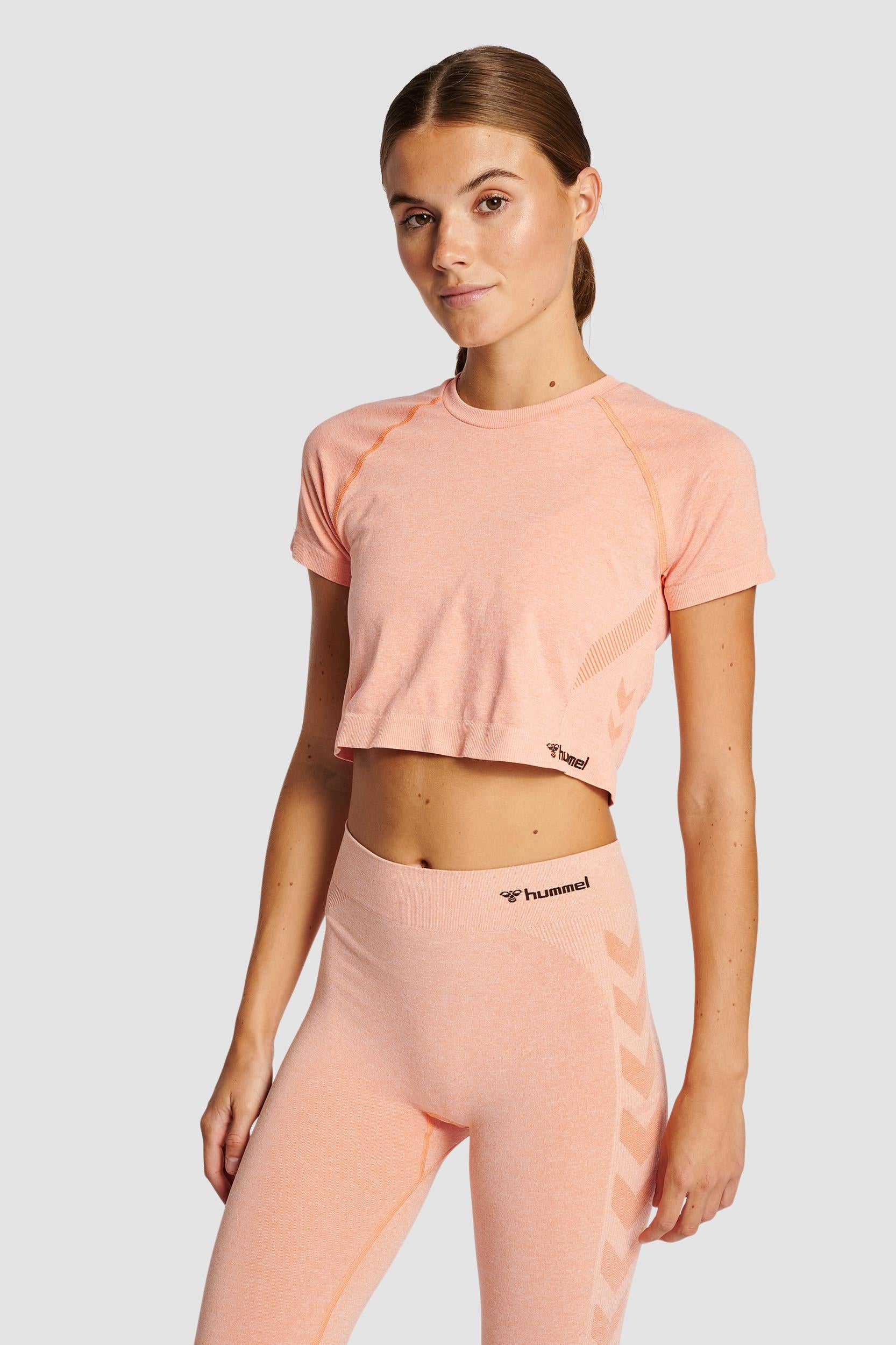 HUMMEL - Hmlci Seamless Cropped T-shirt - Canyon Sunset Melange