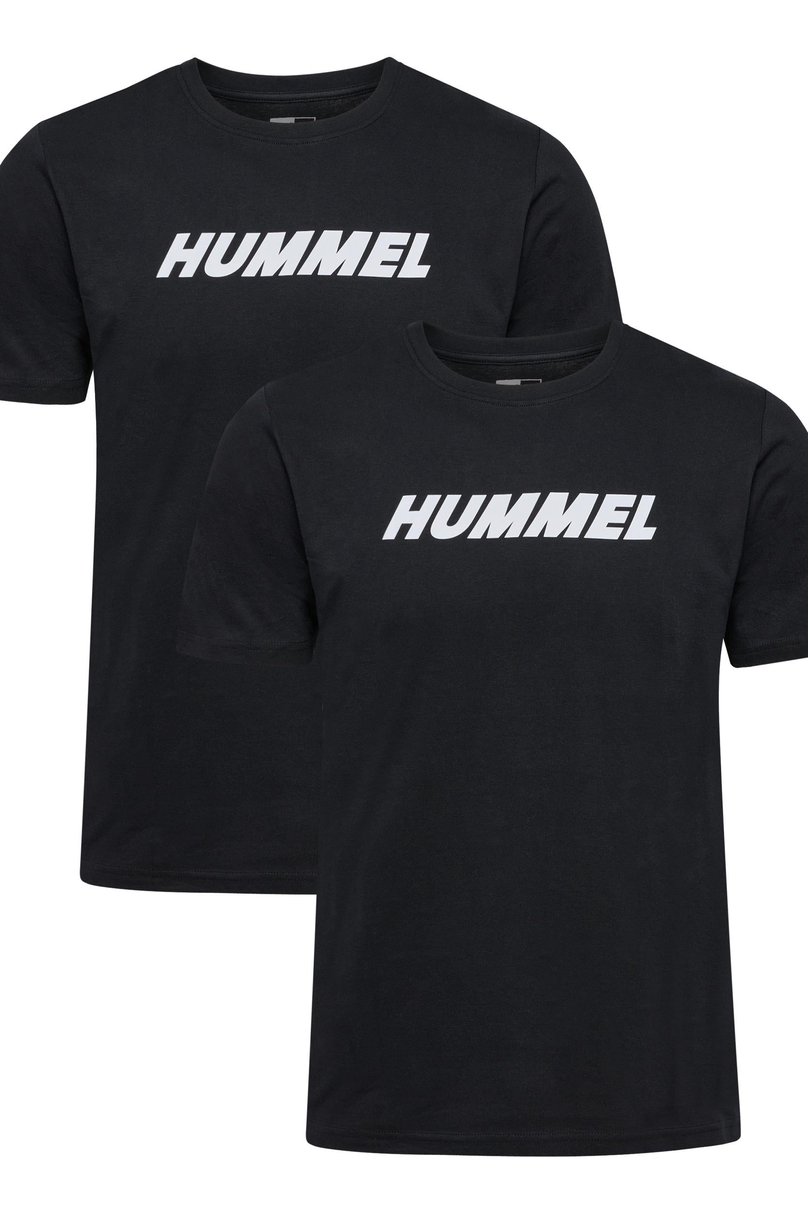 HUMMEL - Hmlelemental 2-pack Logo Cotton Tee - Black/black