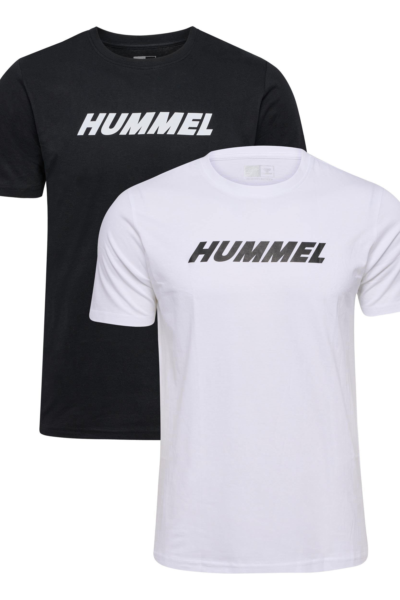 HUMMEL - Hmlelemental 2-pack Logo Cotton Tee - Black/white