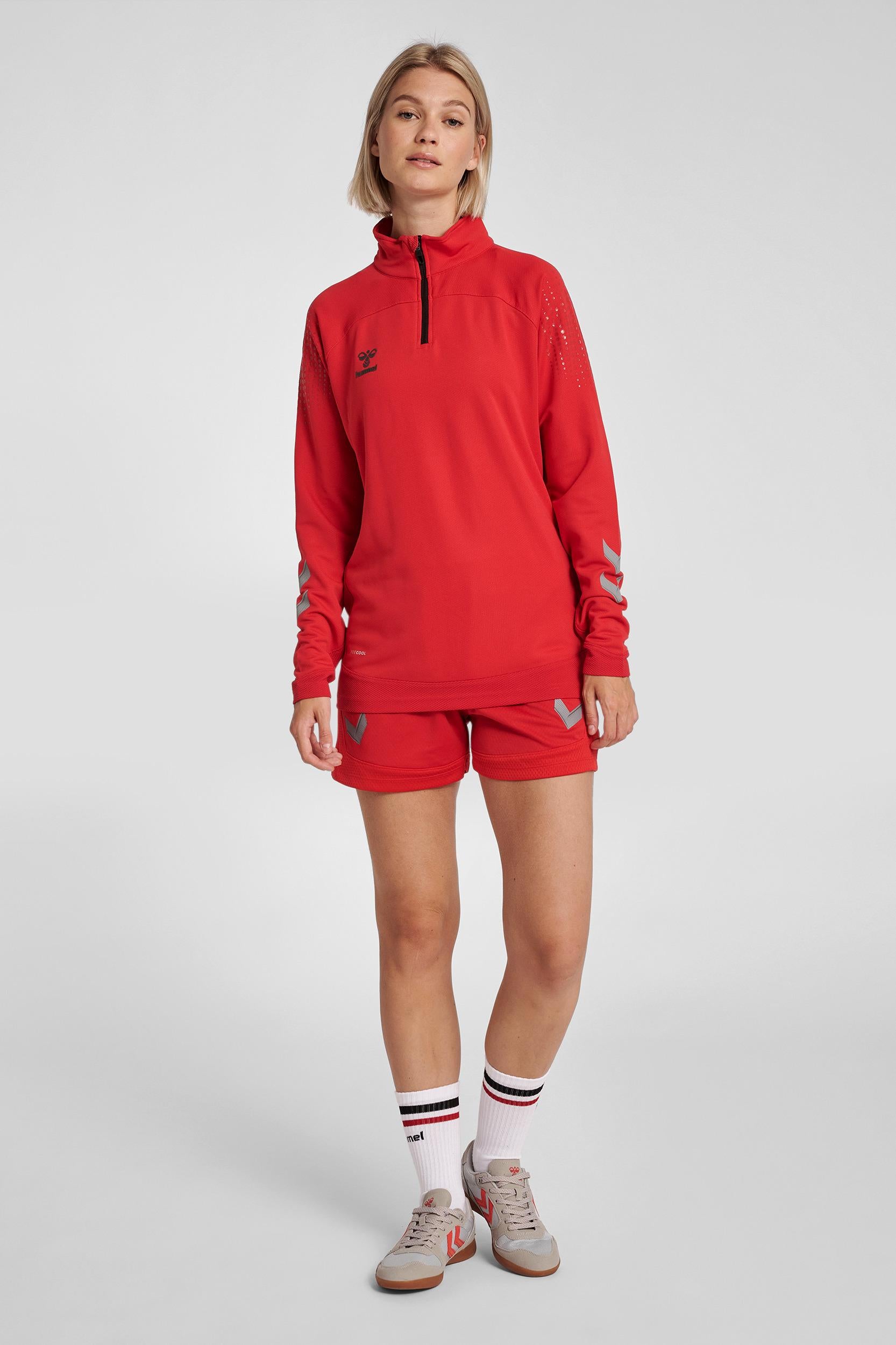 HUMMEL - Hmllead Women Half Zip - True Red