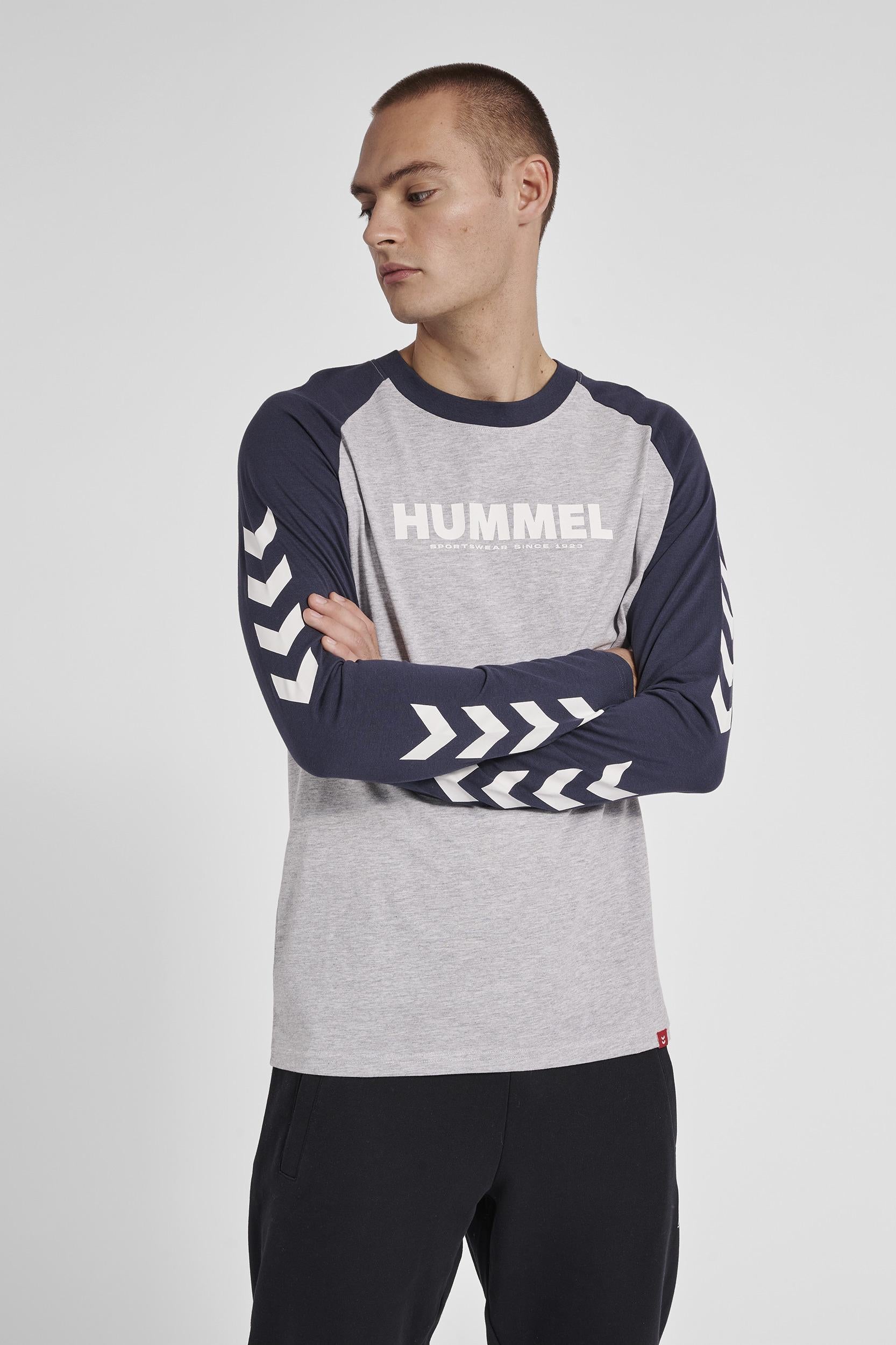 HUMMEL - Hmllegacy Blocked T-shirt L/s - Grey Melange