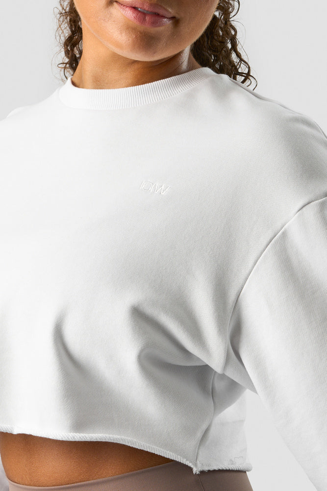 nimble cropped crewneck white