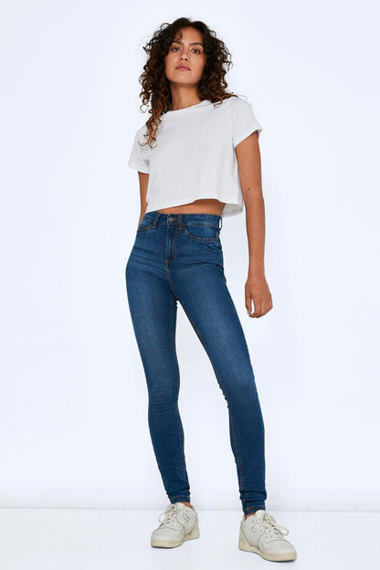 NOISY MAY - Callie Hw Skinny Blue Jeans - Blue