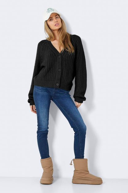 NOISY MAY - Charlie L/s V-neck Knit Cardigan - Black