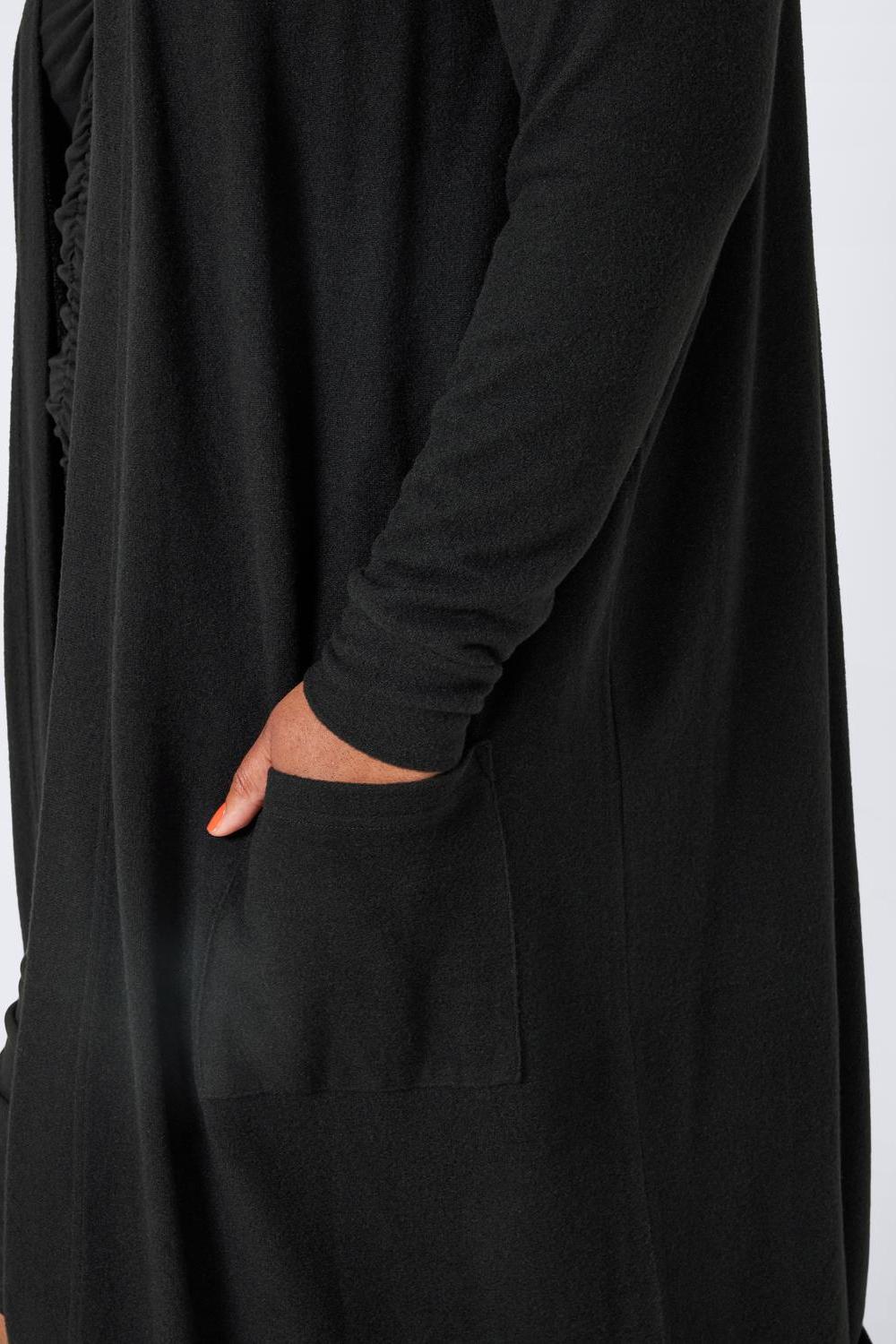 NOISY MAY - City L/s Long Cardigan Curve - Black