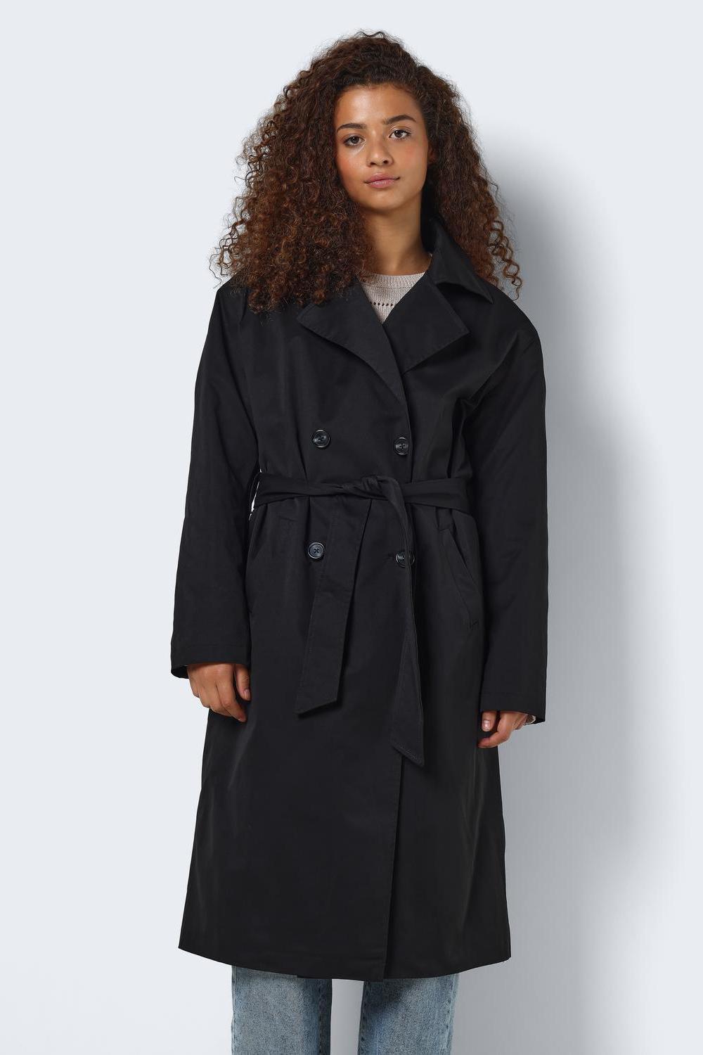 NOISY MAY - Manya L/s Trenchcoat - Black