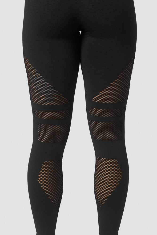 queen mesh seamless tights black