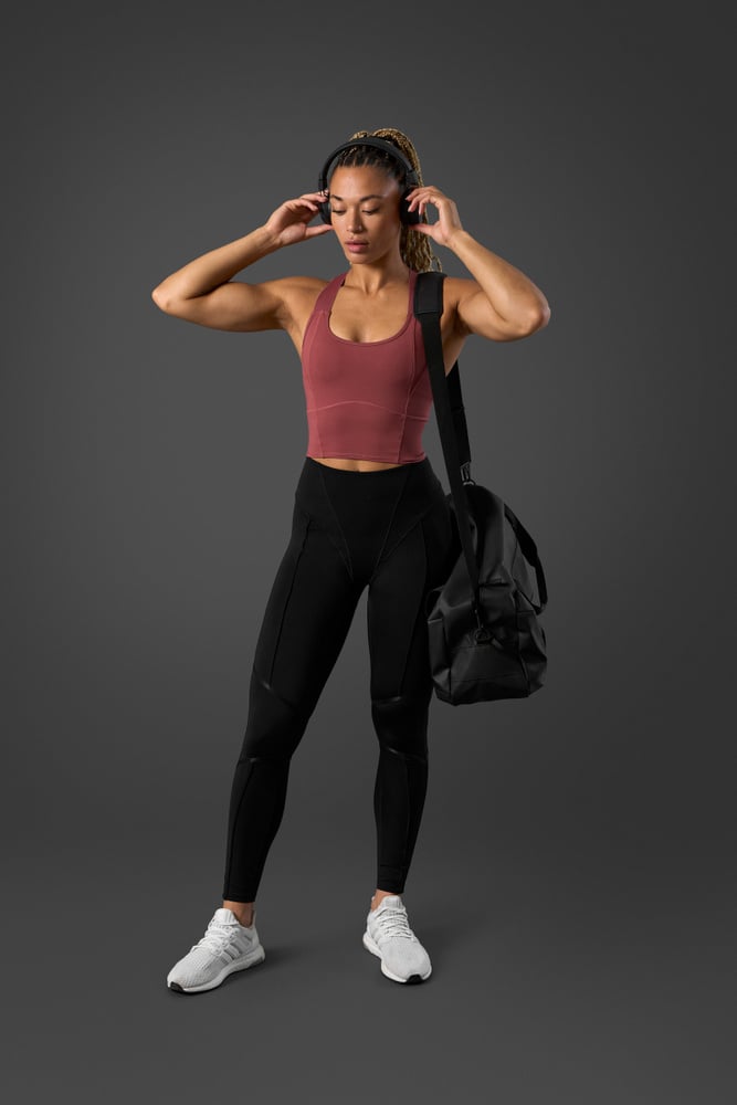 reboot 2-in-1 sports bra brick red