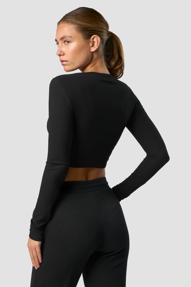 recharge cropped long sleeve wmn black