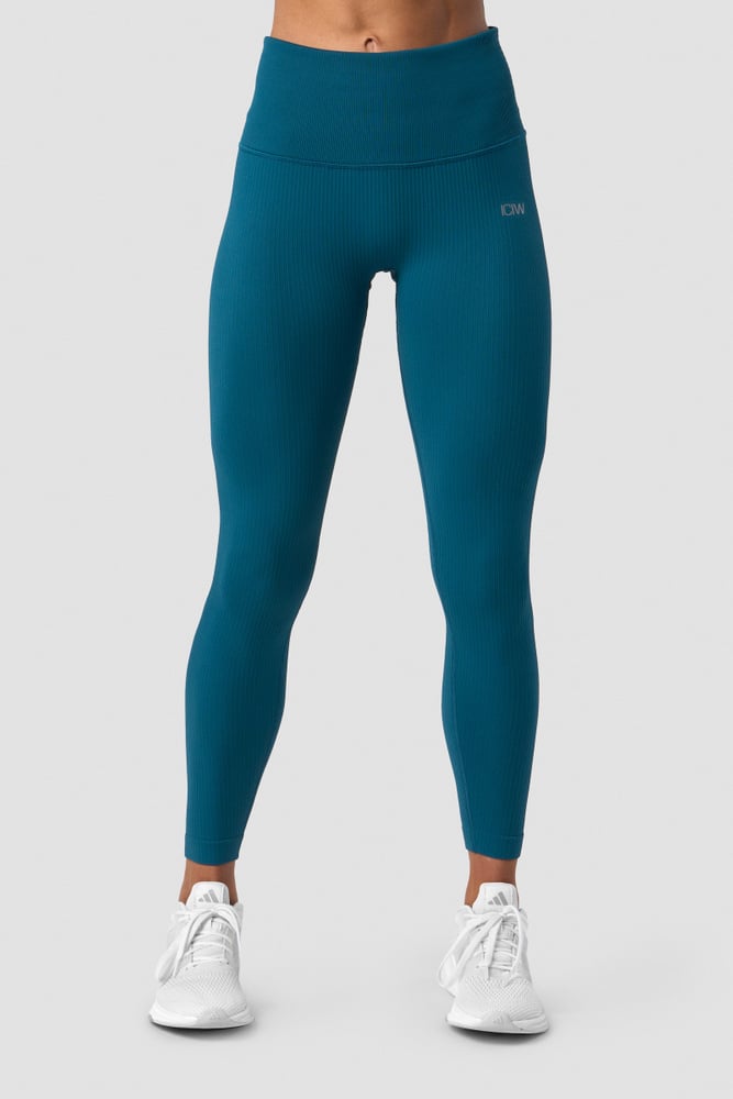 ribbed define seamless pocket tights teal