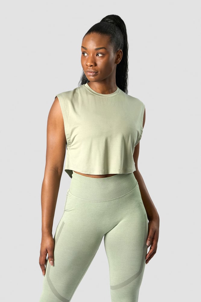 rush cropped tank top light sage green