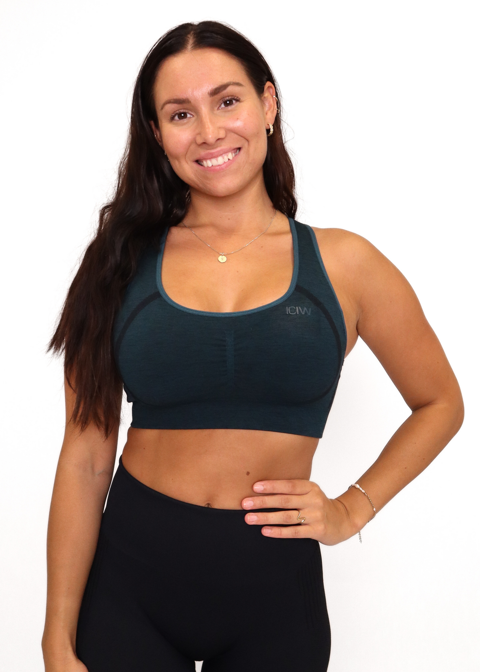 Rush Seamless Sports Bra - Dark Teal - for kvinde - ICANIWILL - Sports BH