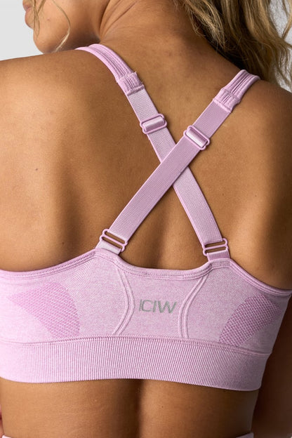 soft seamless adjustable sports bra lavender melange