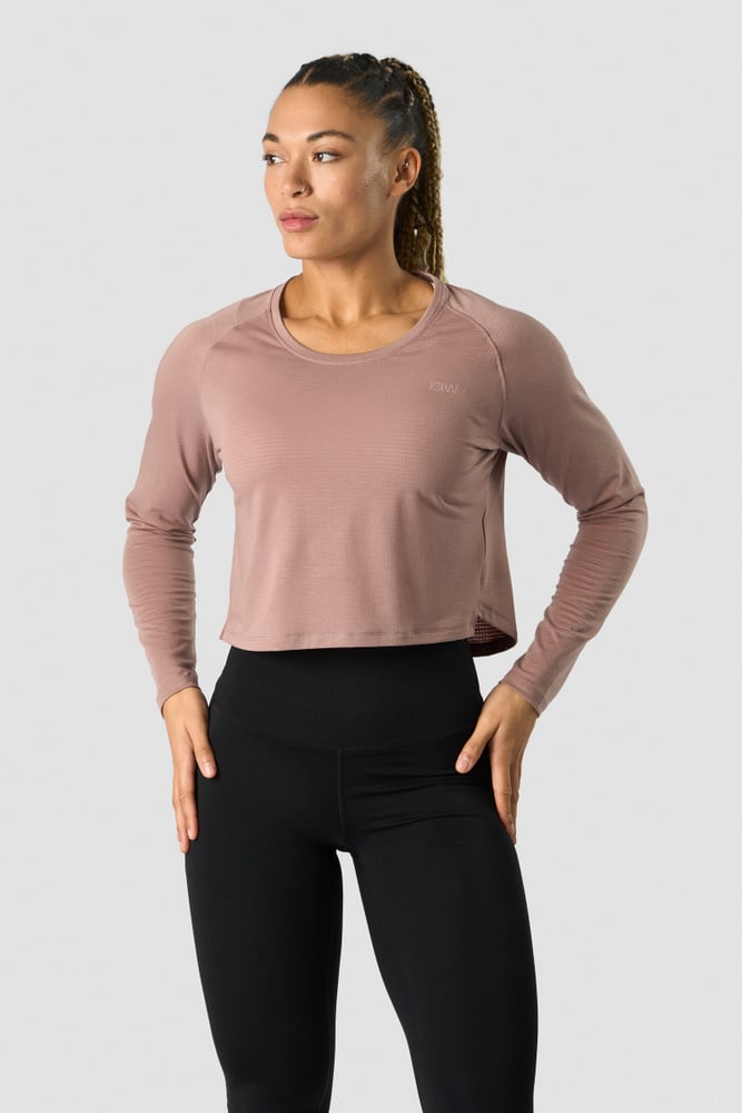 stride cropped long sleeve wmn light mauve